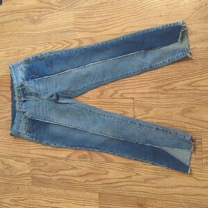 BlankNYC Skinny Classique ankle jeans slit hem two-tone frayed bottom size 29